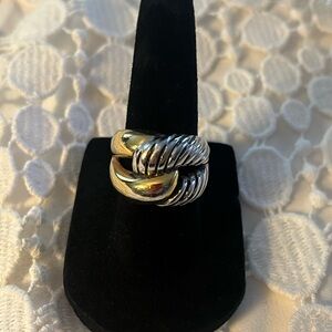 Silver And Gold Knot Ring With Beautiful Design